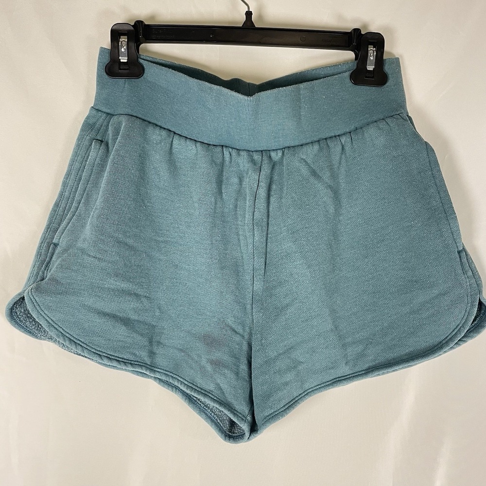 Victoria Secret On Point Aqua Blue Terry Cloth Shorts Sz S Soft Fleece Lounging